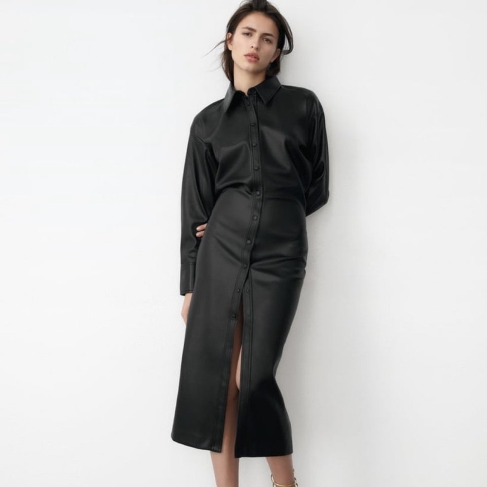 Zara Faux Leather Mini Dress